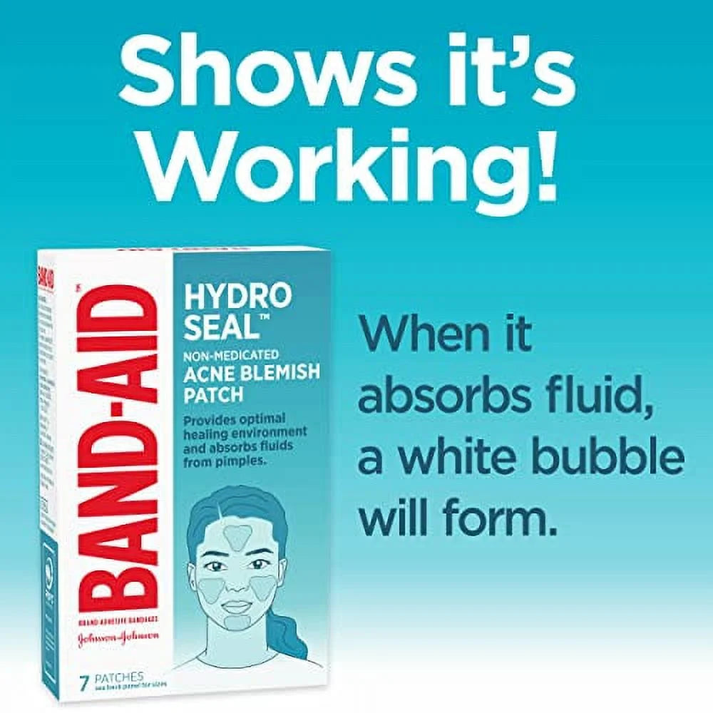 Brand Hydro Seal Acne Patches for Face, Non-Medicated Acne Blemish Patch Absorbs Fluids & Provides a Protective Healing Environment for Pimples, 7 Patches