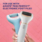 Amopé Pedi Perfect Electric Callus Remover Foot File Roller Head Refills, with Diamond Crystals, Removes Hard & Dead Skin, Extra Coarse for Very Hard Skin – 2 Count