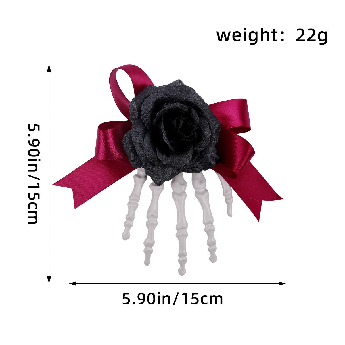 Halloween Skeleton Hand Skeleton Hair Clip Ghost Festival Horror Rose Bow Ghost Hand Side Clip Hair Accessories Party Hair Clip