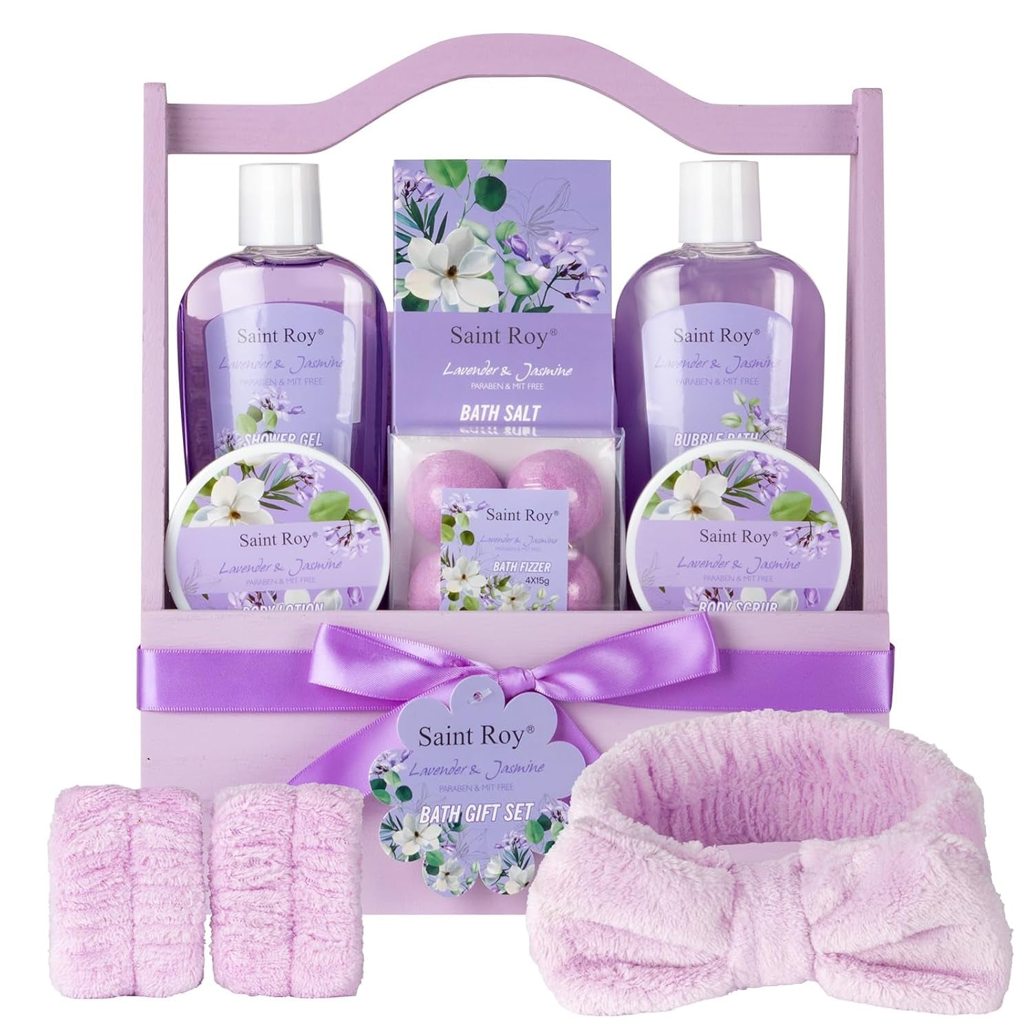 Mother'S Day Gift for Mom Spa Kit Gifts, Spa Gift Baskets for Women Get Well Gifts, 13Pcs Lavender Jasmine Luxury Spa Gift Set,Pamper Birthday Gifts for Women