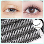400Pcs D Curl Lash Clusters 8-10-12-14Mm/10-12-14-16Mm MIX Fish Tail Lash Cluster Premade Volume Lash Fans Volume Lashes Knotted (Black 10Mm)