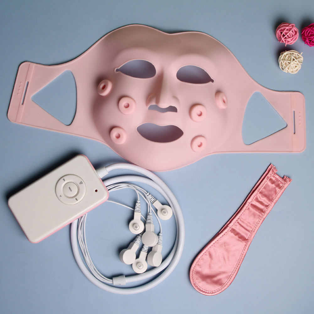 Red LED Light Photon Therapy Vibration Soft Gel Face Mask Massager anti Wrinkles