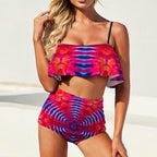Colorful Ladies Loose Top Bikini Swimsuit