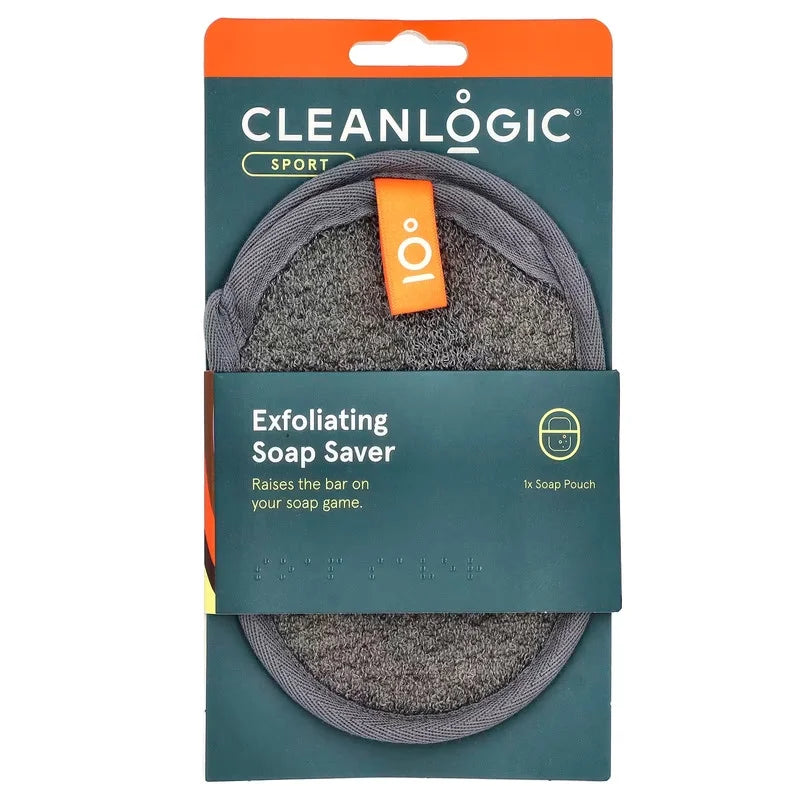 Sport Exfoliating Soap Saver, All Ages Exfoliator Pouch for Clean Smooth Skin, 1 Count