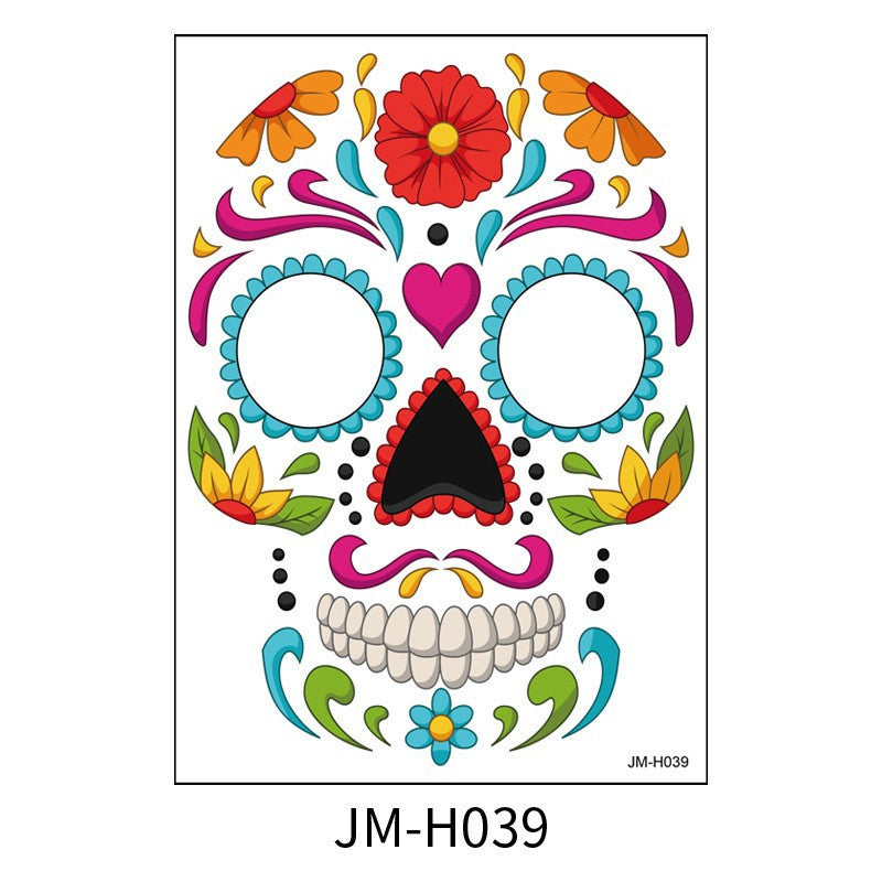 Halloween Face Tattoo Stickers Makeup Ball Funny Makeup Temporary Stickers