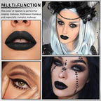 Black Matte Lipstick Lip Liner Set Liquid Lipstick High Pigmented Long Lasting Waterproof Goth Makeup Halloween Lip Gloss Lip Stain for Cosplay Gothic Rock Style