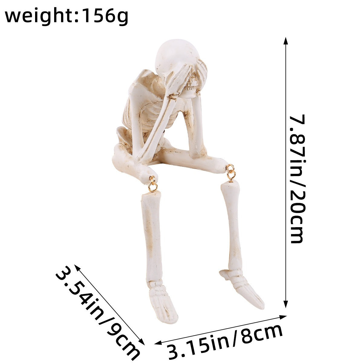 Halloween Skeleton Resin Ornaments Ghost Festival Atmosphere No Listening No Watching No Speaking Skeleton Skeleton Craft Decora