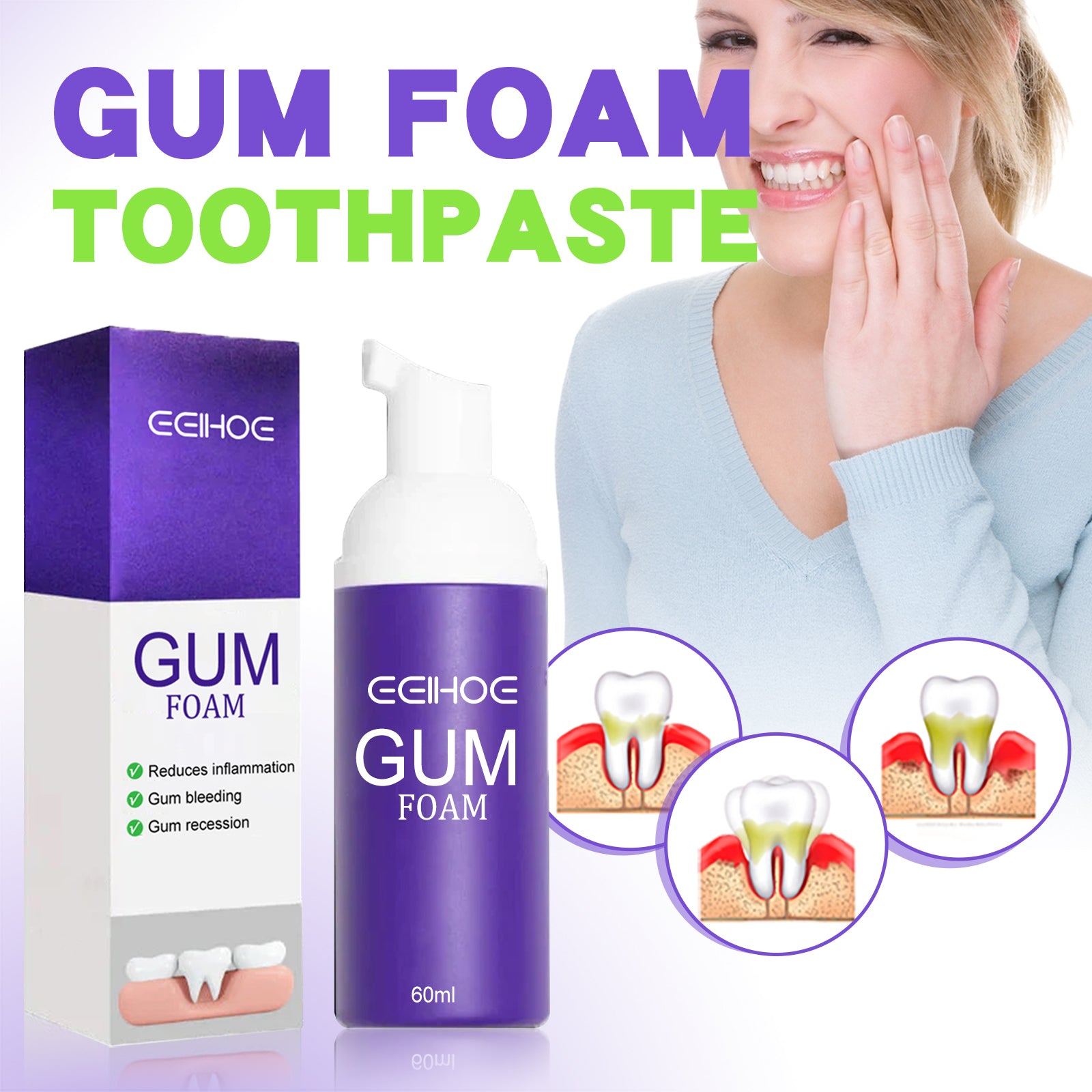 Gum Foam Mousse, Care Gums Clean Teeth Protect Teeth Mousse Toothpaste