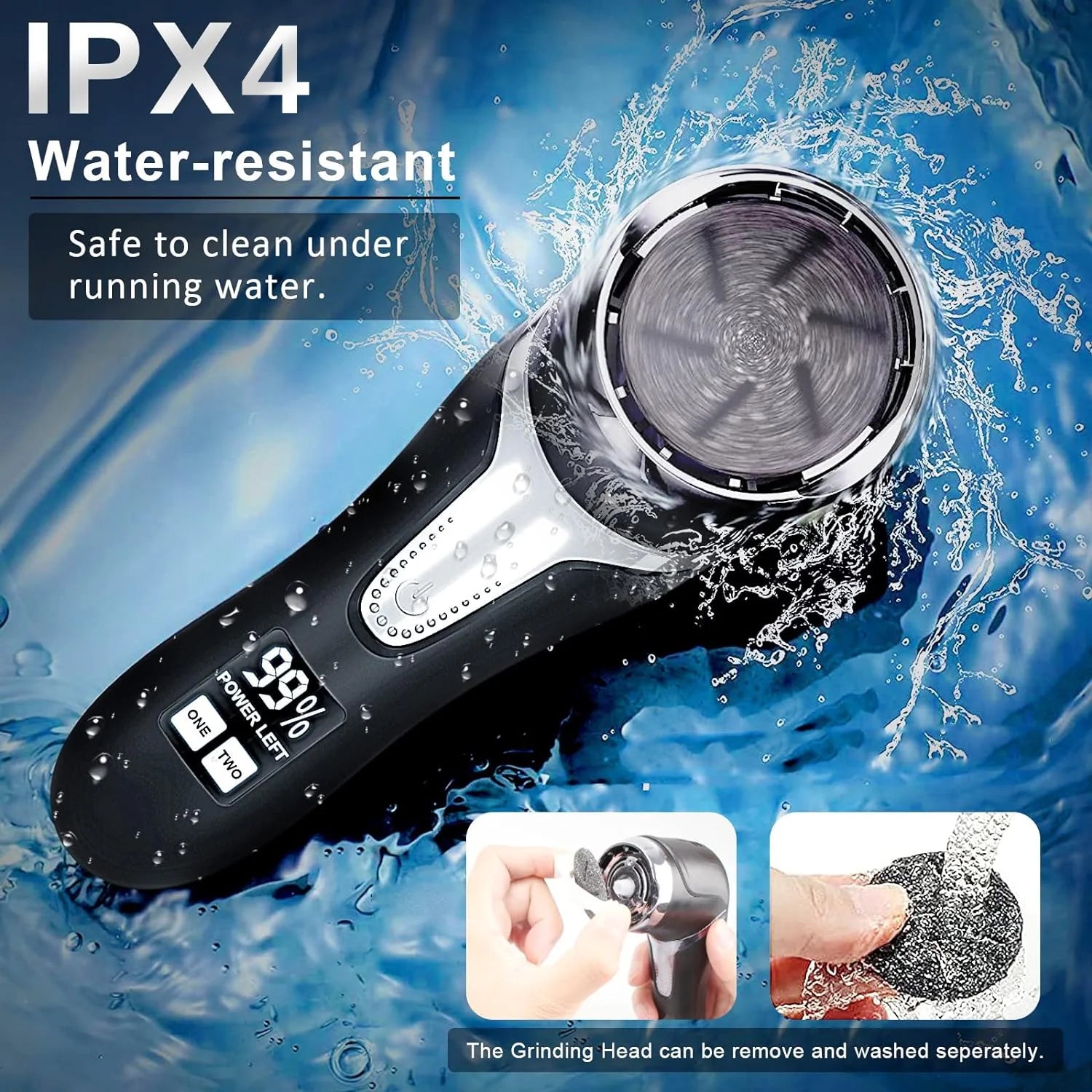 Electric Foot Callus Remover, Rechargeable & Portable Electronic Foot File Pedicure Tools, Waterproof Foot Scrubber File, Electric Callus Remover Kit, Professional Pedi Feet Care(Black)