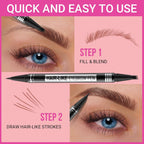 Eyebrow Pen - Eyebrow Pencil Magical 2-In-1 Eye Brow Pencils for Women with 4-Fork-Tip & Precise Brush-Tip for Natural Hair-Like Brows, Last All-Day, with Eyebrow Spoolie Brush, Black Brown