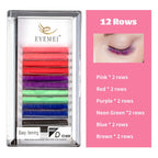 Colored Lash Extensions Easy Fan Volume Lashes 0.07 D 12Mm Curl Pink White Red Purple Green Blue Dark Brown Mixed Individual Lash Extensions Self Fanning Volume Lash (0.07-D, 12Mm)