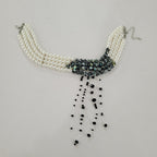 Gothic style pearl necklace choker creative Halloween blood drop tassel collarbone necklace
