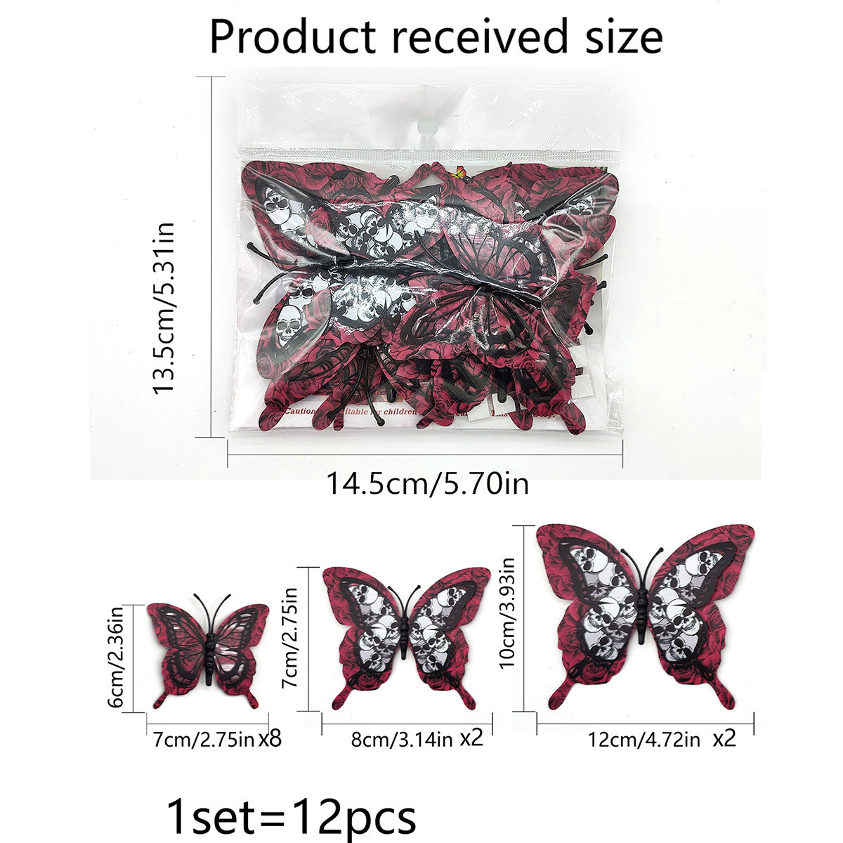 Halloween 3D Butterfly Bat Home Decor Wall Sticker 12 Pack Butterfly Sticker Wall Sticker