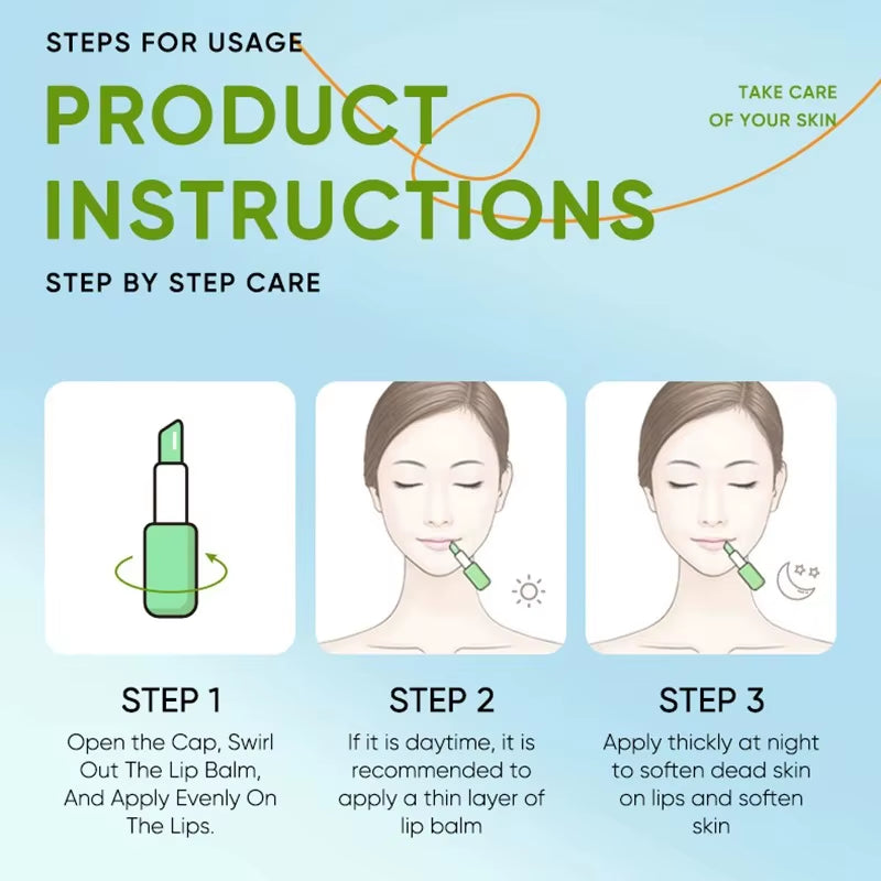 Lip Aloe Balm Nourishing, Refreshing, Hydrating and Moisturizing Preventing Cracking and Repairing Lips Gentle Non Irritating