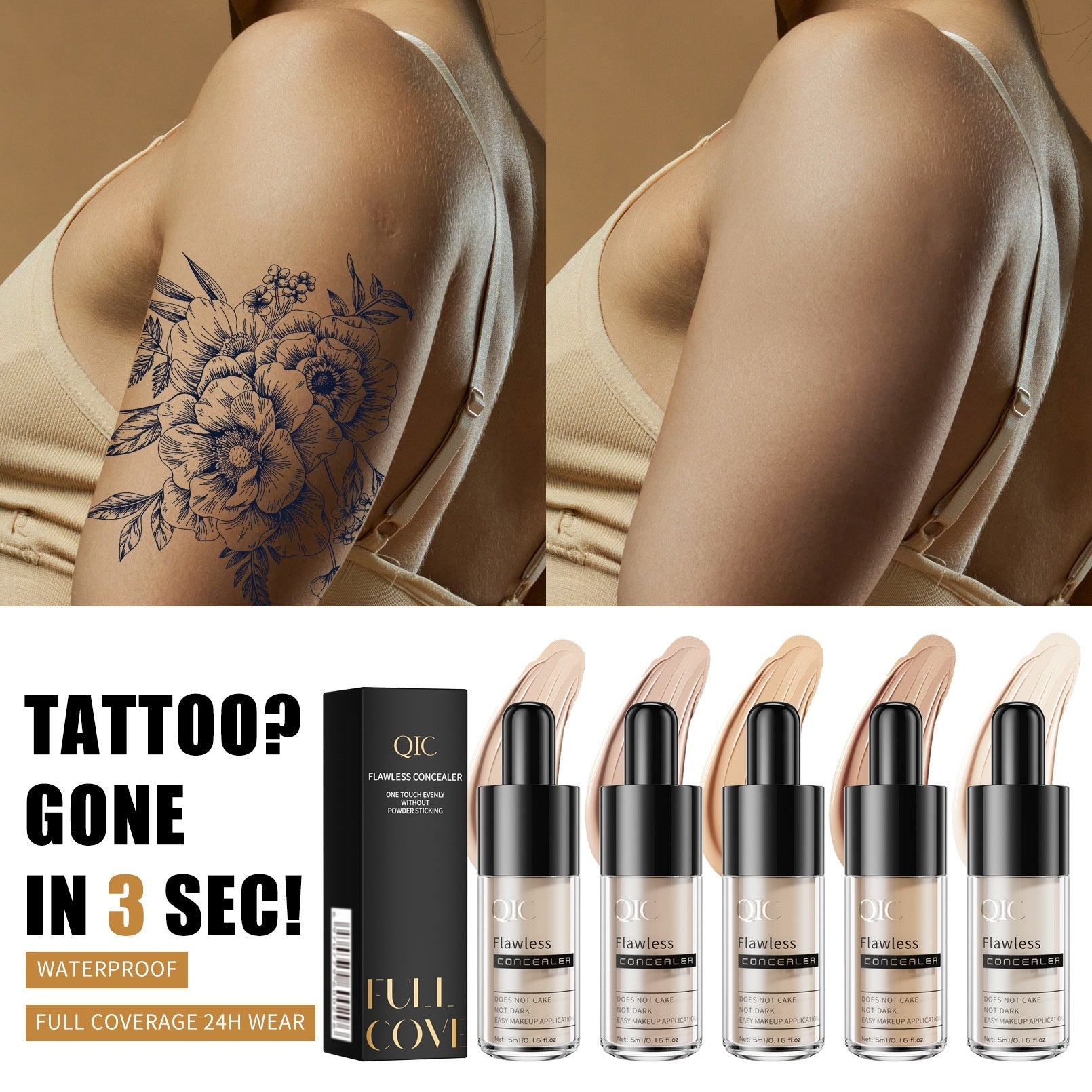 QIC Small Feeding Bottle Liquid Concealer Cover Tattoo