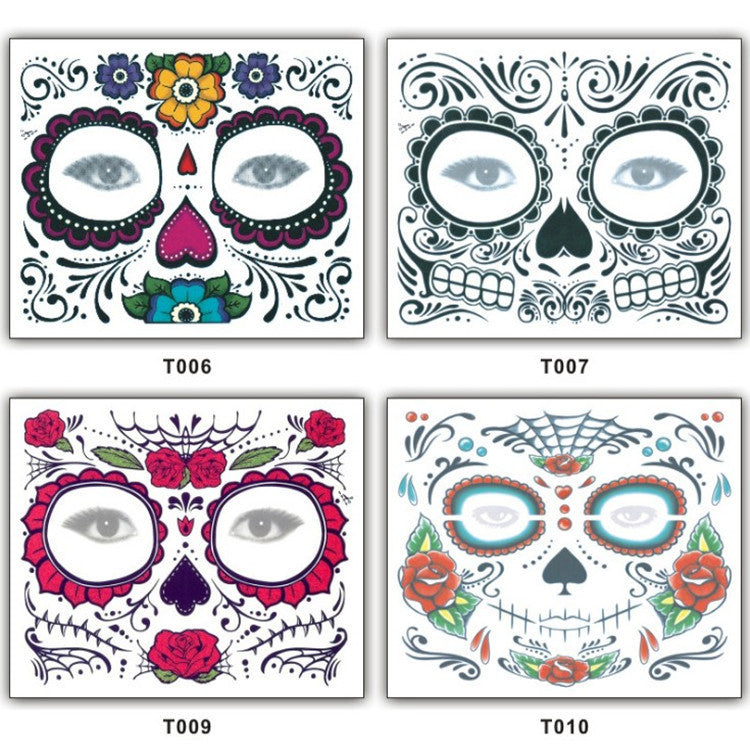 Tattoo Stickers Halloween Face Stickers Waterproof Environmental Protection Stage Props Art Makeup