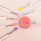 7 PCS Silicone Lip Brushes with Transparent Handles and Caps.Reusable Makeup Brushes, Lip Gloss Wands Cosmetic Tool Cream Applicator