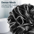 Loofah Sponge, 3 Pack Shower Loofah for Men and Women, Body Scrubber Loofa Set of 3 Classic Black & White Edge, Bath Sponge 60G/Pcs