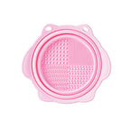 Multi-functional Silicone Makeup Brush Cleaning Folding Bowl Sponge Puff Beauty Tool Makeup Brush  Washing Scrubber Pad Soft Mat Scrubber Box