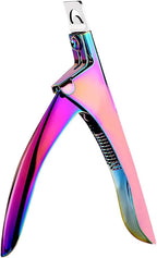 Professional Acrylic False Nail Clippers for Acrylic Nails Nail Tip Cutter Nail Manicure Tool (Rainbow)