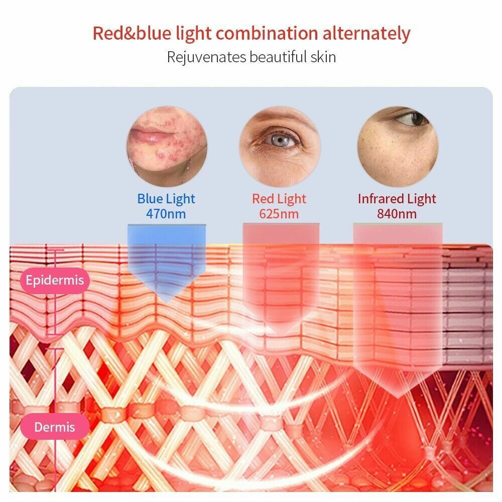 Electric V-Face Lift Red Blue Light Vibration Massage Skin Lifting Beauty Device