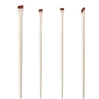 4 Piece Angled Eyeliner & Brow Brush Set Ultra Thin Precision Brushes For Gel Liner & Brows. Includes Leather Case.