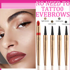 Eyebrow Pencil with 4 Micro-Fork Tip Precision Application Waterproof Smudge-Proof 24H Long-Lasting & Easy Glam Look Eyebrow Pen - 4# Black