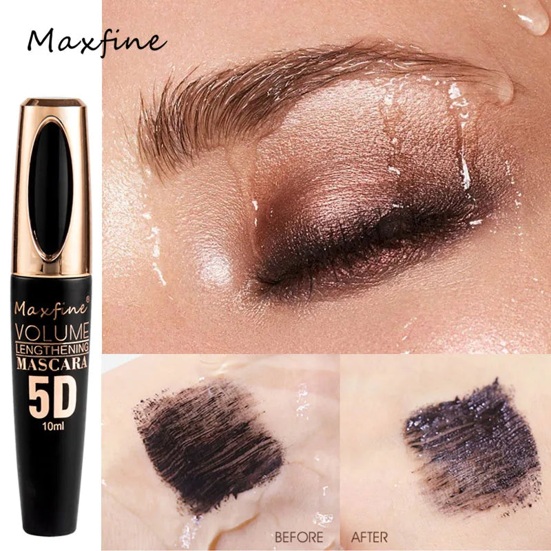 5D Silk Mascara with Big Eyes, Strong and Lasting Black Content and Length, Waterproof and Non-Caking, and Prolonged Mascara.