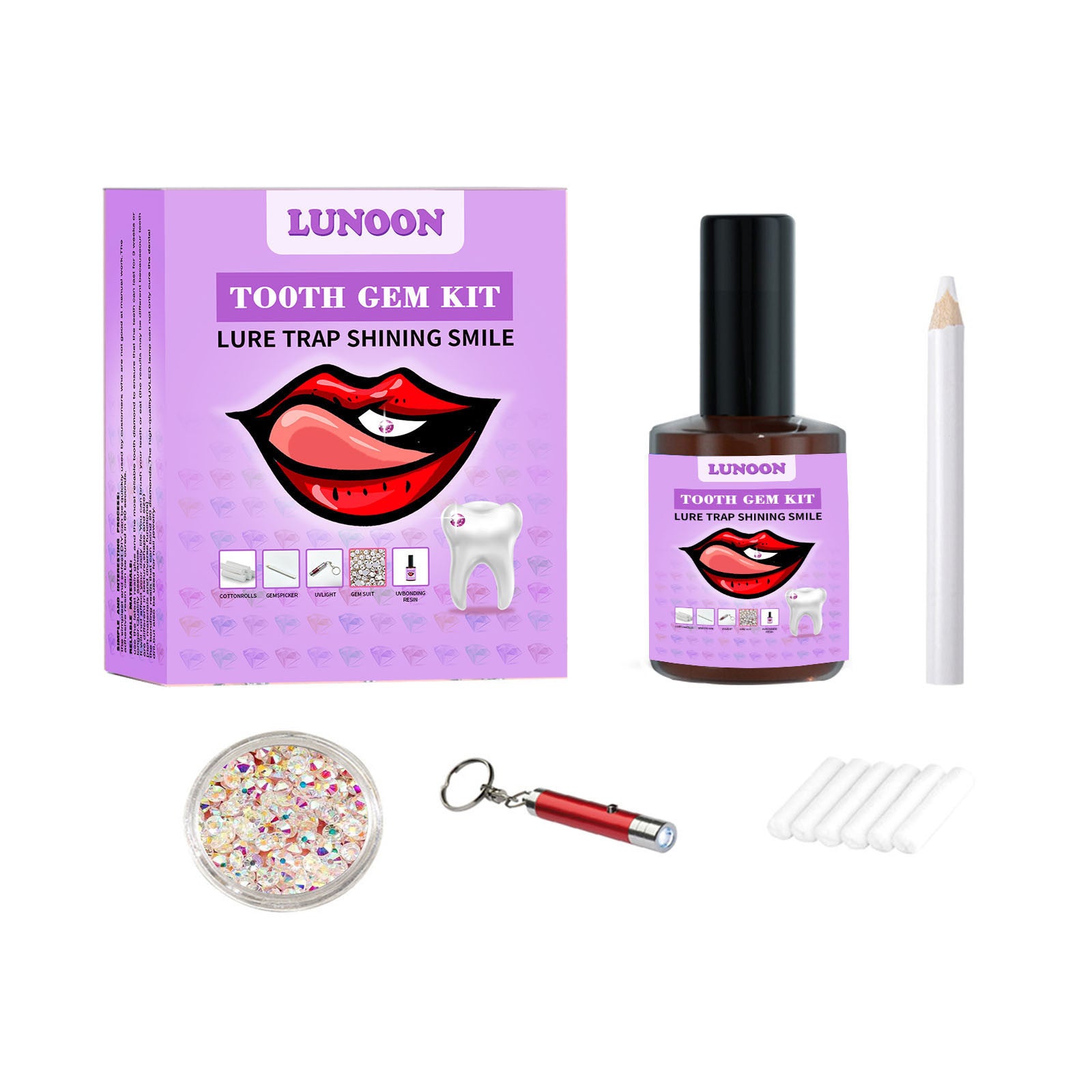 Multicolor Teeth Gem Suit Easy To Disassemble