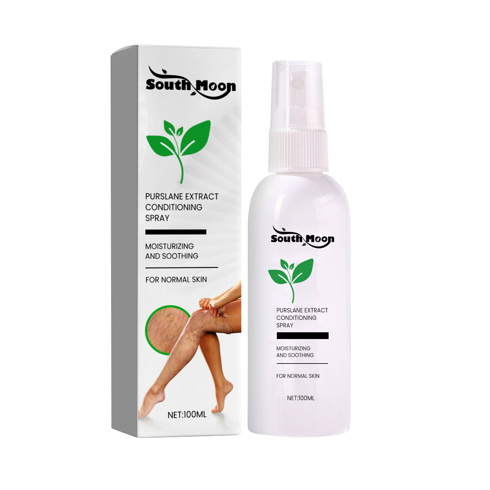 Purslane Extract Conditioning Spray, Repair Earthworm Leg Relieve Leg Soreness Vein Massage Care Spray