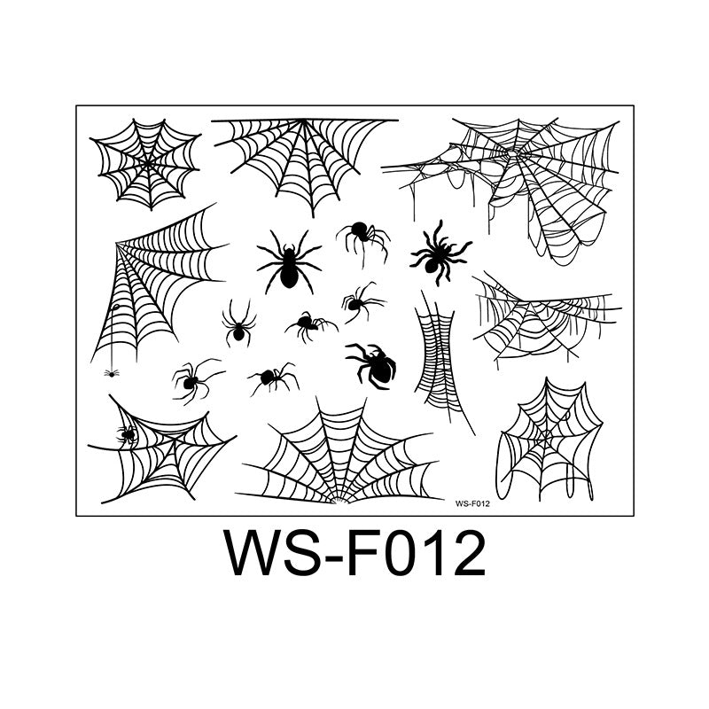 Halloween tattoo stickers, face stickers, spider web face stickers, tattoo stickers, waterproof, dark style, funny makeup stickers, temporary stickers