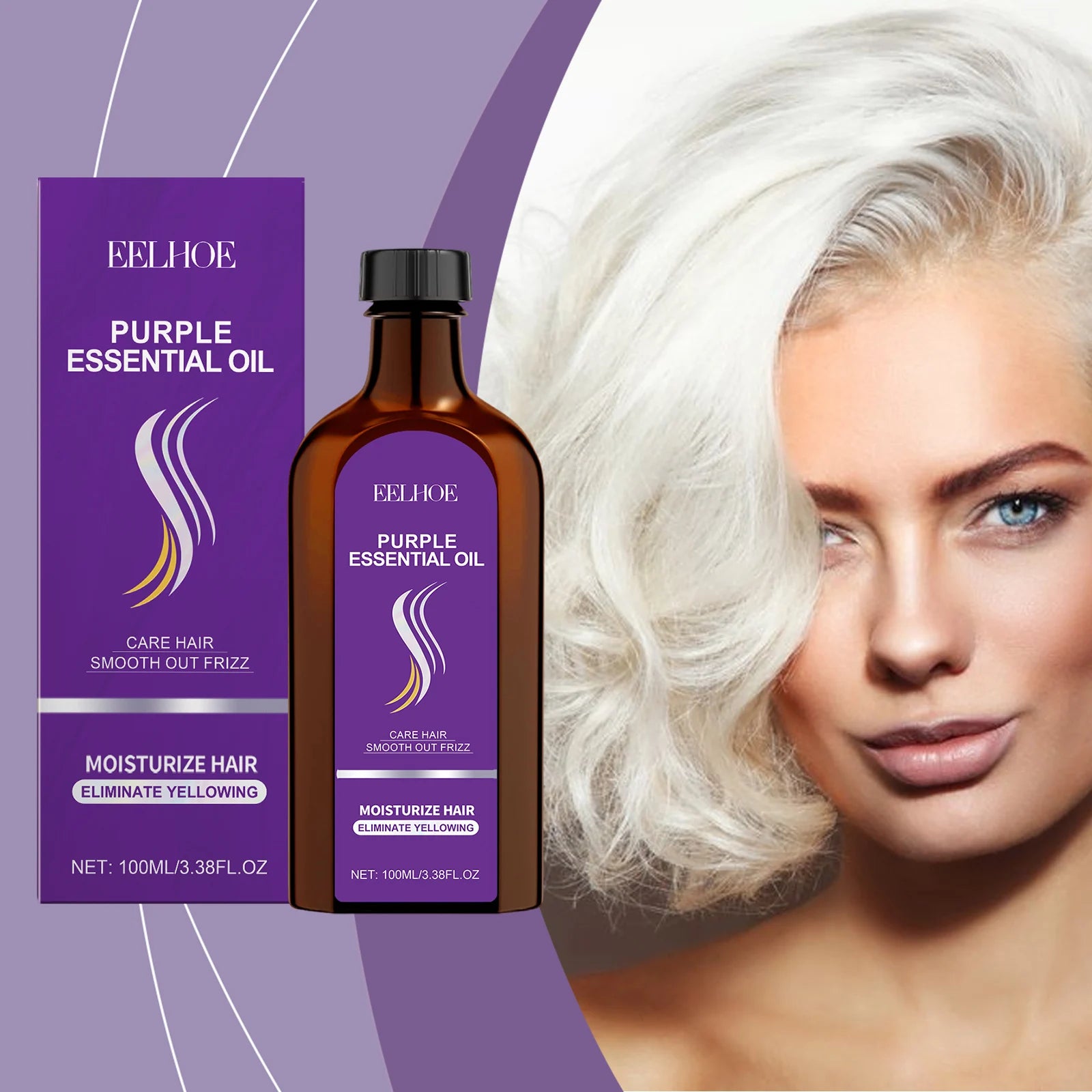 EELHOE Moroccan Hair Care Essential Oil Nourishes Repairs Dry Curly Hair Tips Soften Smooth Suitable for All Hair Daily Care