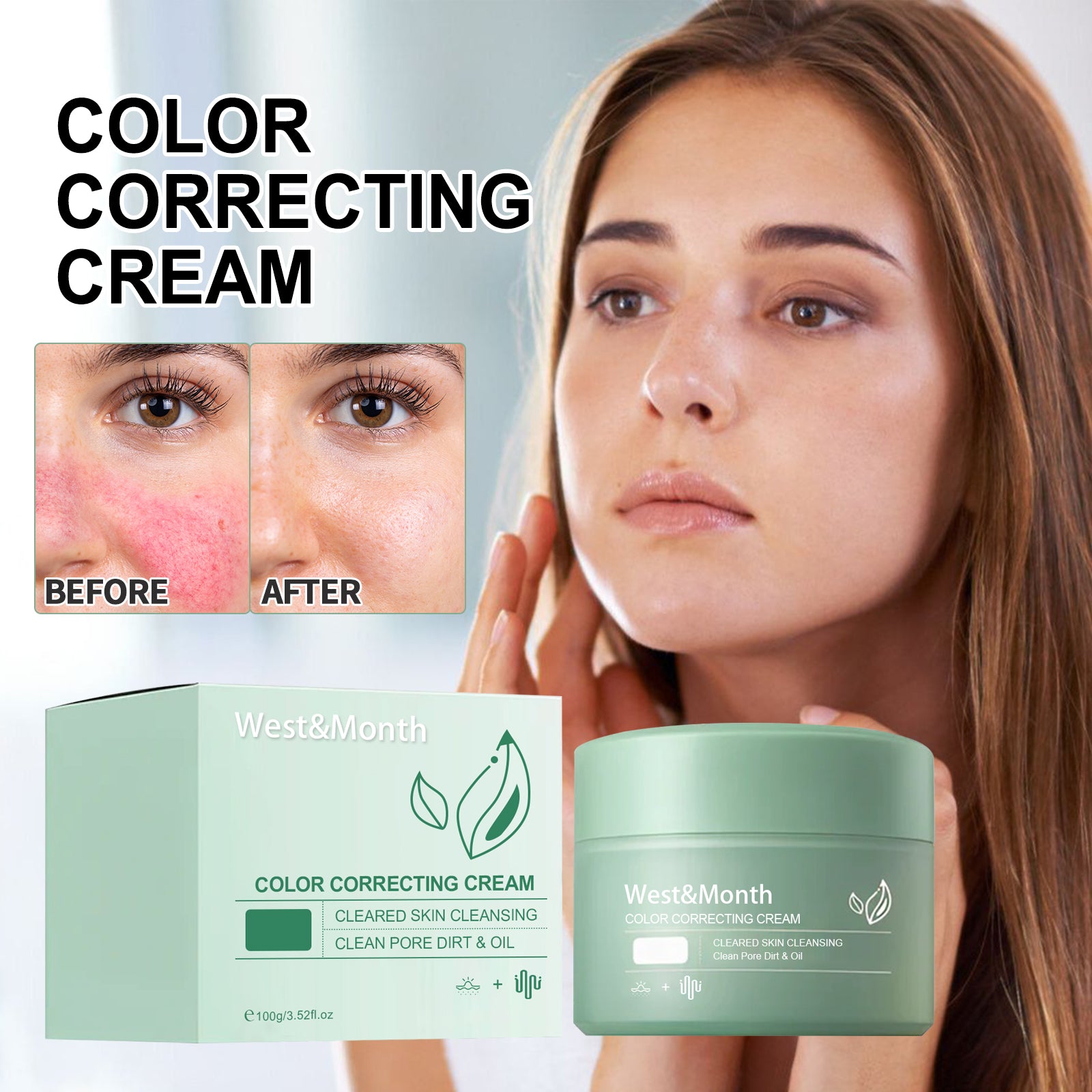 Color Correction Treatment Cream, Lighten Spots After Sun Repair Moisturizing Skin Beauty Cream