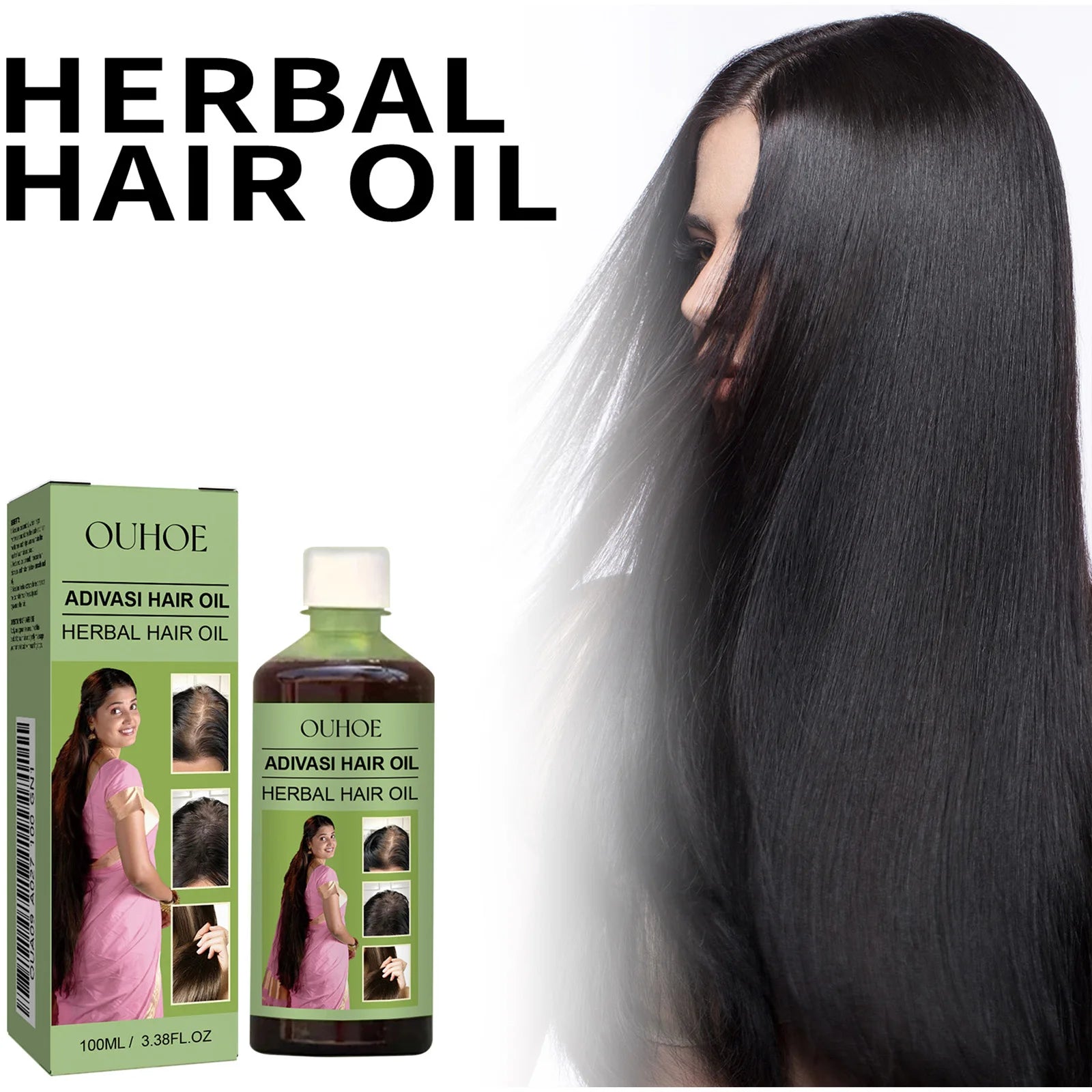 Ouhoe Herbal Hair Care Oil Temperature And Nourishing Scalp Strengthening Hair Cleaning Scalp Care Nourishment Softening Hair