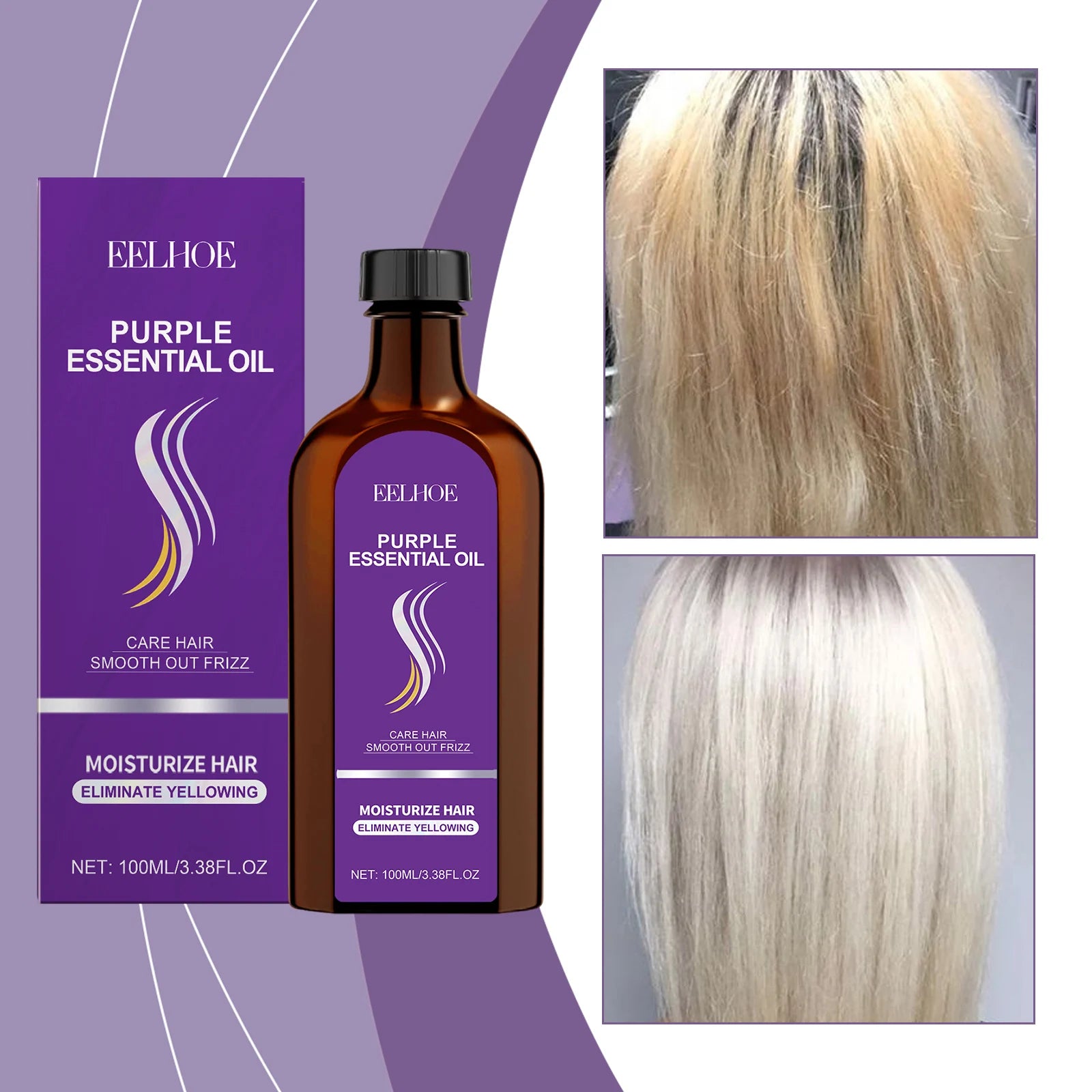 EELHOE Moroccan Hair Care Essential Oil Nourishes Repairs Dry Curly Hair Tips Soften Smooth Suitable for All Hair Daily Care