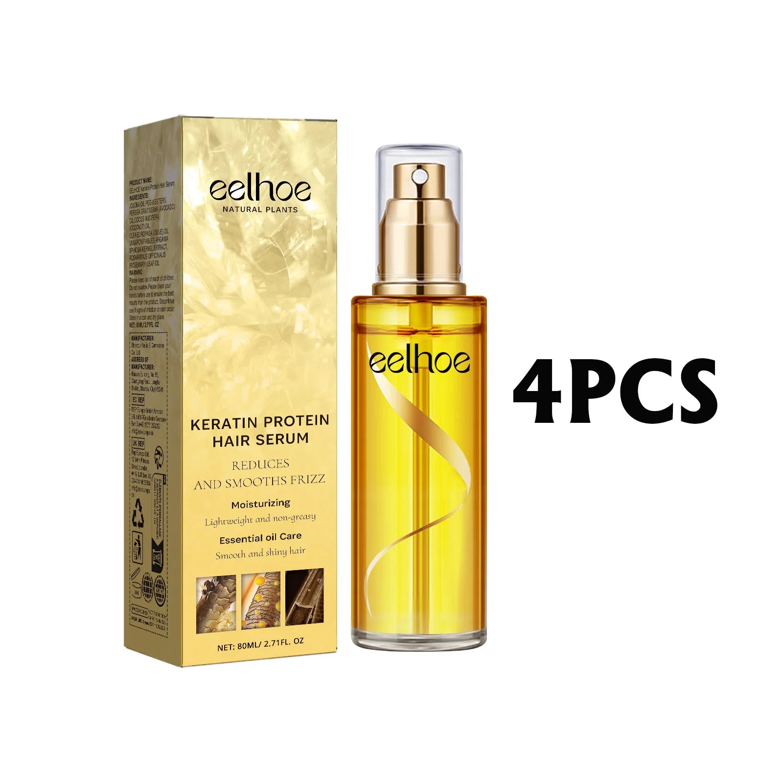 EELHOE Keratin Protein Hair Serum Hair Care Essence Spray Hair Repairing Improving Dry Curly Hairy Essence Smoothing Hair Mask