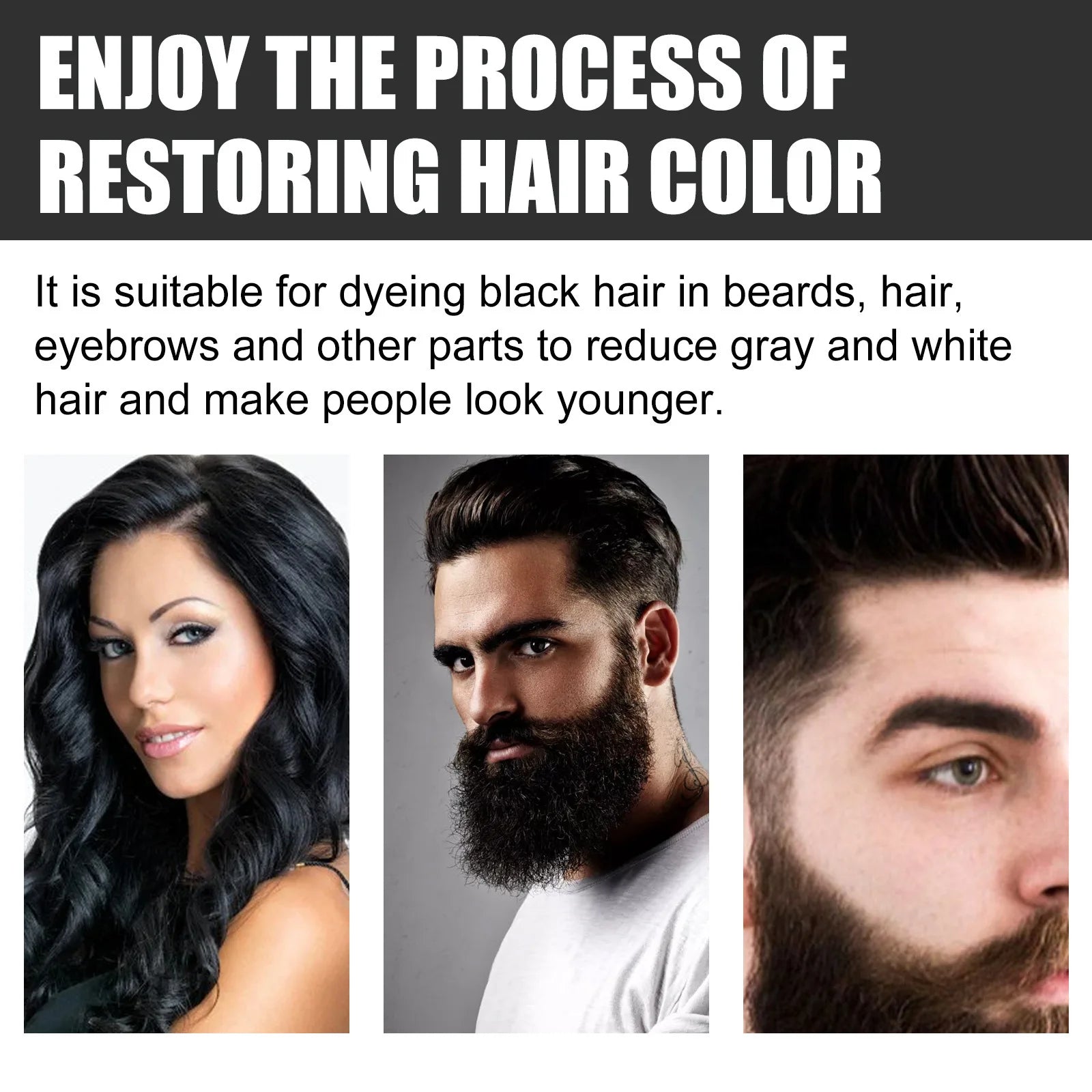 55g Ouhoe White Hair Turn Black Soap Hair Regeneration Nourish Repair Deep Clean Natural Permanent Dark Coverage Black Hair Soap