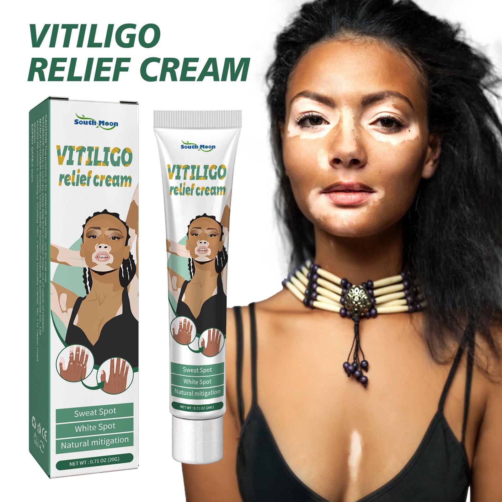 Vitiligo Relief Cream, Repair White Spots Flower Spots Skin Topical Care Ointment