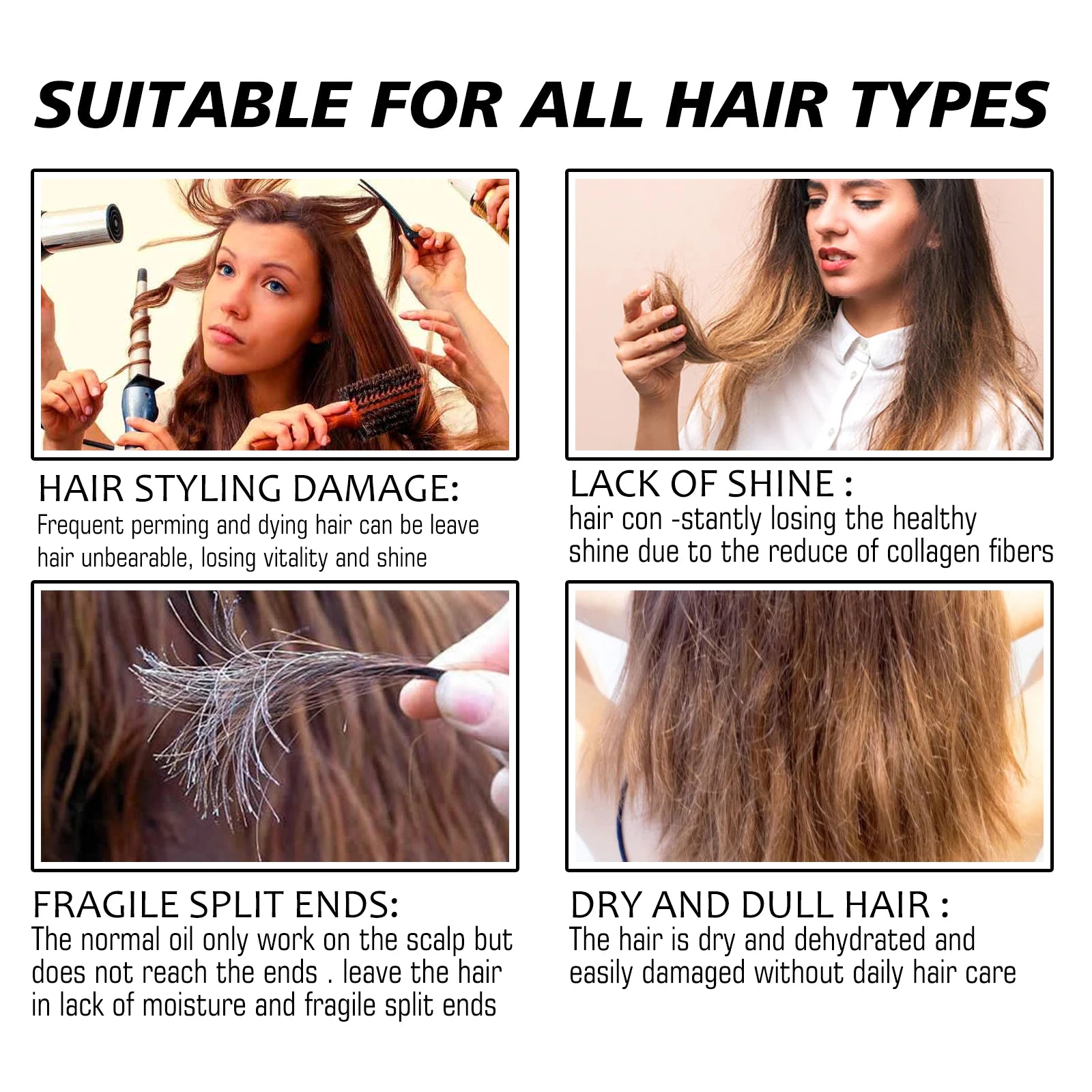 EELHOE Hair Brightening Spray Repairs Dry Hairy Hair Moisturizing Care Spray Luster Hair Care Suitable for Various Hair Types