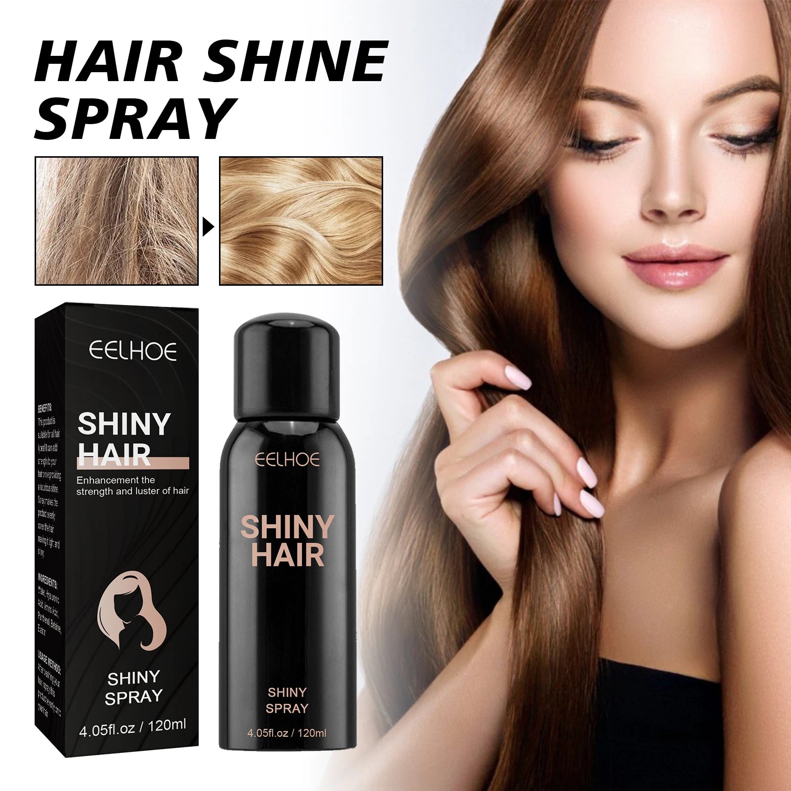 EELHOE Hair Brightening Spray Repairs Dry Hairy Hair Moisturizing Care Spray Luster Hair Care Suitable for Various Hair Types