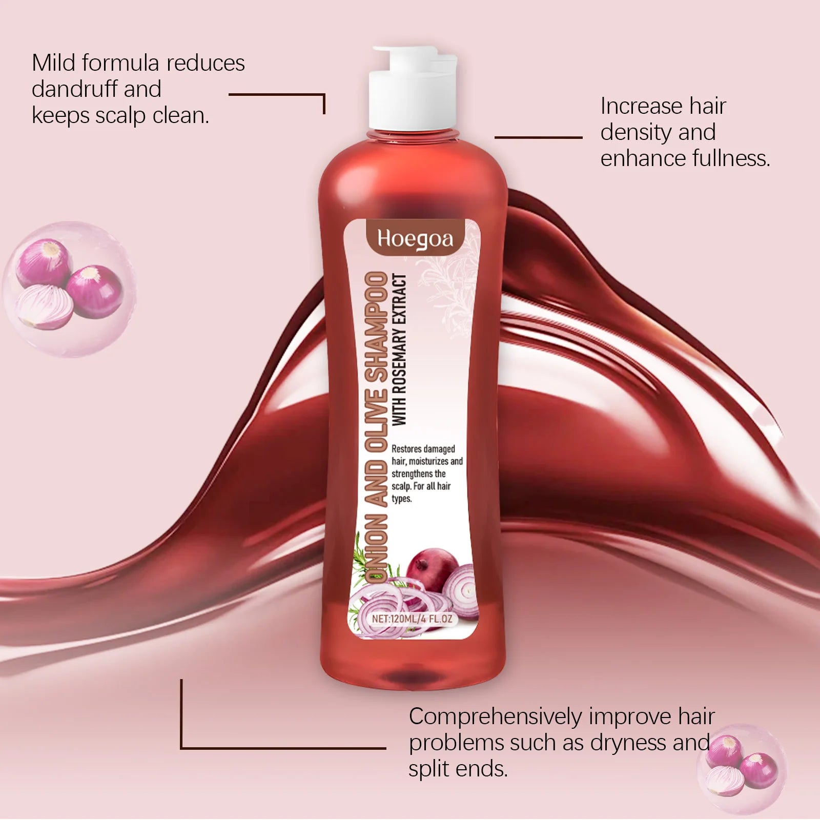 Hoegoa Natural Hair Care Set Nourishing Scalp Strengthening Hair Roots Deep Cleaning Dirt Oil Control Smoothing Hair Wash Set