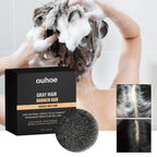 55g Ouhoe White Hair Turn Black Soap Hair Regeneration Nourish Repair Deep Clean Natural Permanent Dark Coverage Black Hair Soap