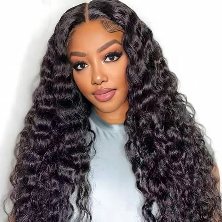 Lafino Glueless Wigs 13x4 Lace Frontal Curly Human Hair Wig Deep Wave Lace Front Wig 13x6 Water Wave Lace Front Wig Wear And Go