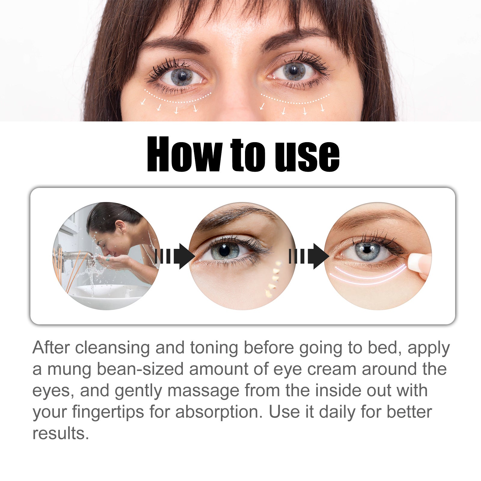 Anti-wrinkle Eye Cream, Moisturizing Smooth Firming Skin Smoothing Eye Fine Lines Massage Eye Cream