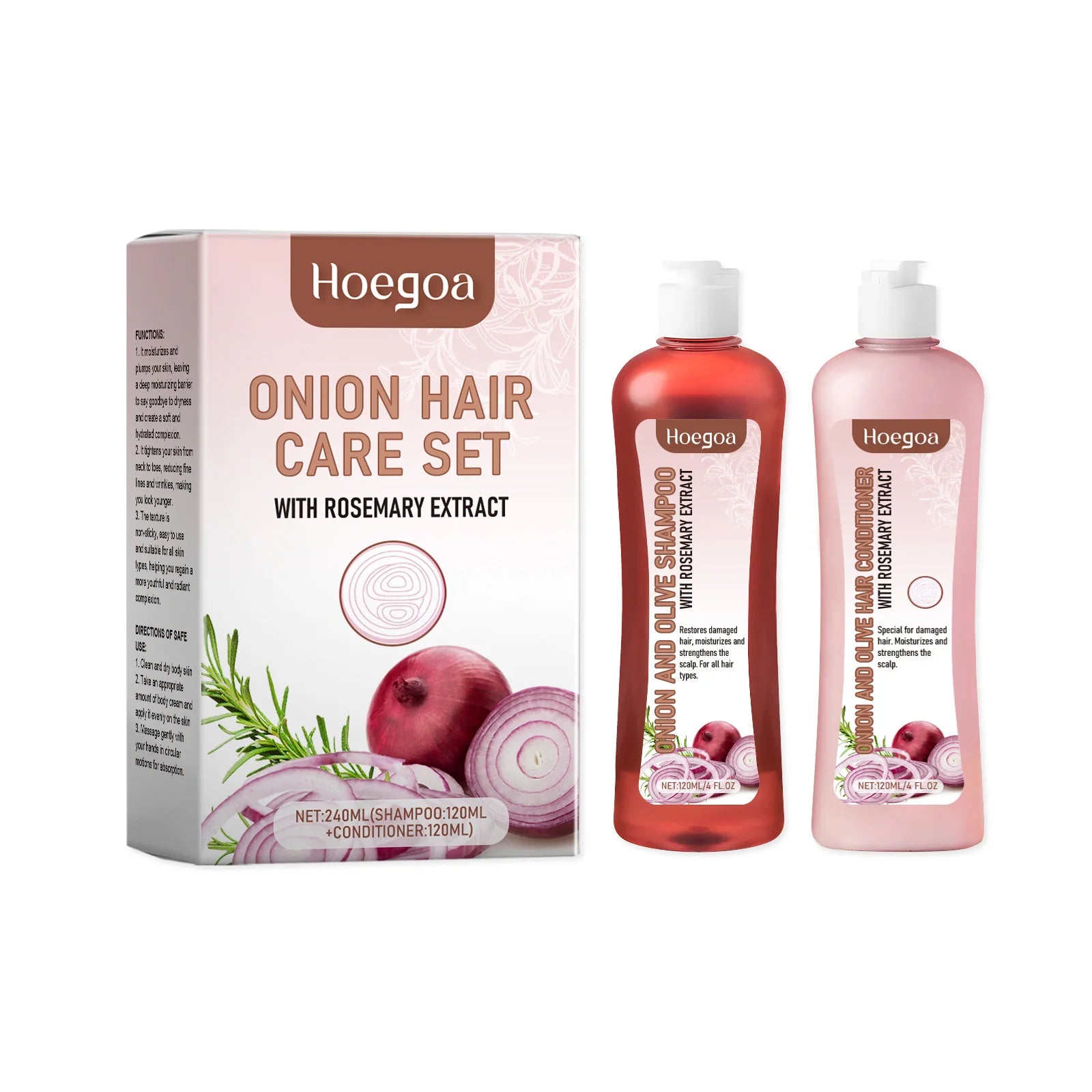 Hoegoa Natural Hair Care Set Nourishing Scalp Strengthening Hair Roots Deep Cleaning Dirt Oil Control Smoothing Hair Wash Set