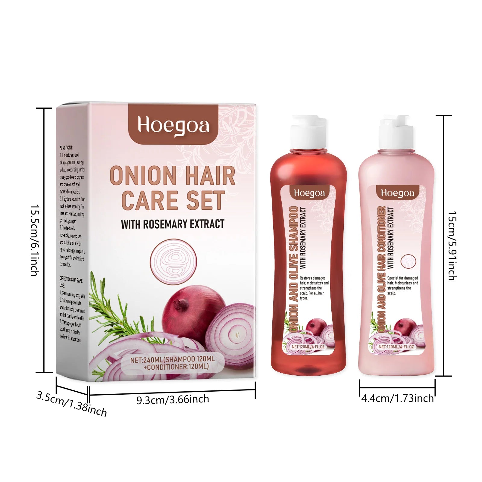 Hoegoa Natural Hair Care Set Nourishing Scalp Strengthening Hair Roots Deep Cleaning Dirt Oil Control Smoothing Hair Wash Set