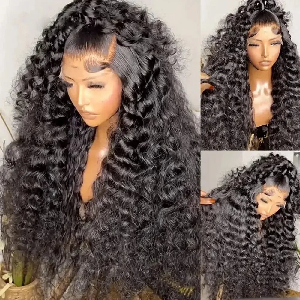 Lafino Glueless Wigs 13x4 Lace Frontal Curly Human Hair Wig Deep Wave Lace Front Wig 13x6 Water Wave Lace Front Wig Wear And Go