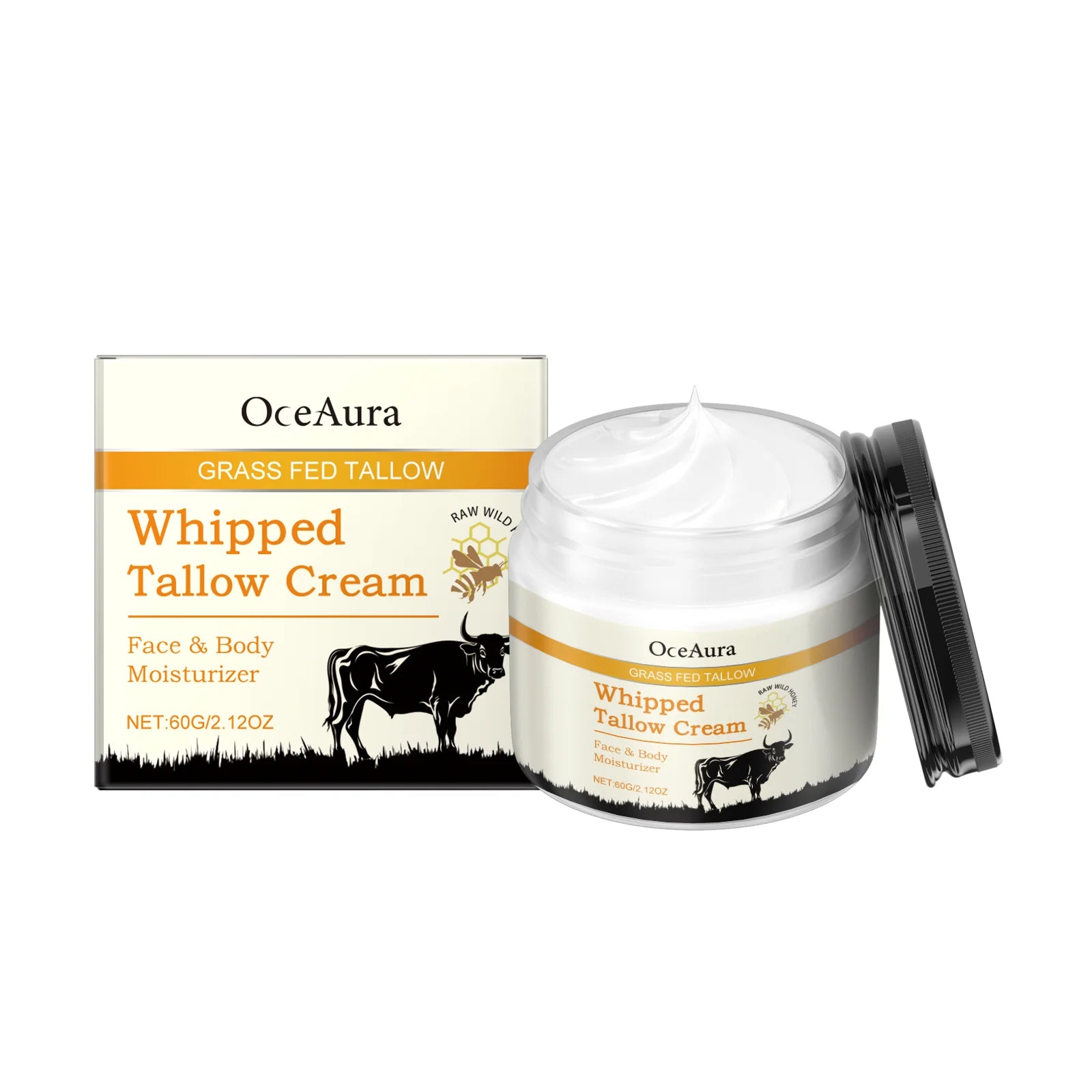 Oceaura Whipped Tallow Balm Moisturizing Reduce Dryness Improve Smoothness Light Fragrance Softening Face Body Skin Tallow Balm