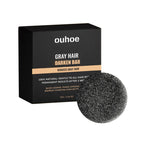 55g Ouhoe White Hair Turn Black Soap Hair Regeneration Nourish Repair Deep Clean Natural Permanent Dark Coverage Black Hair Soap