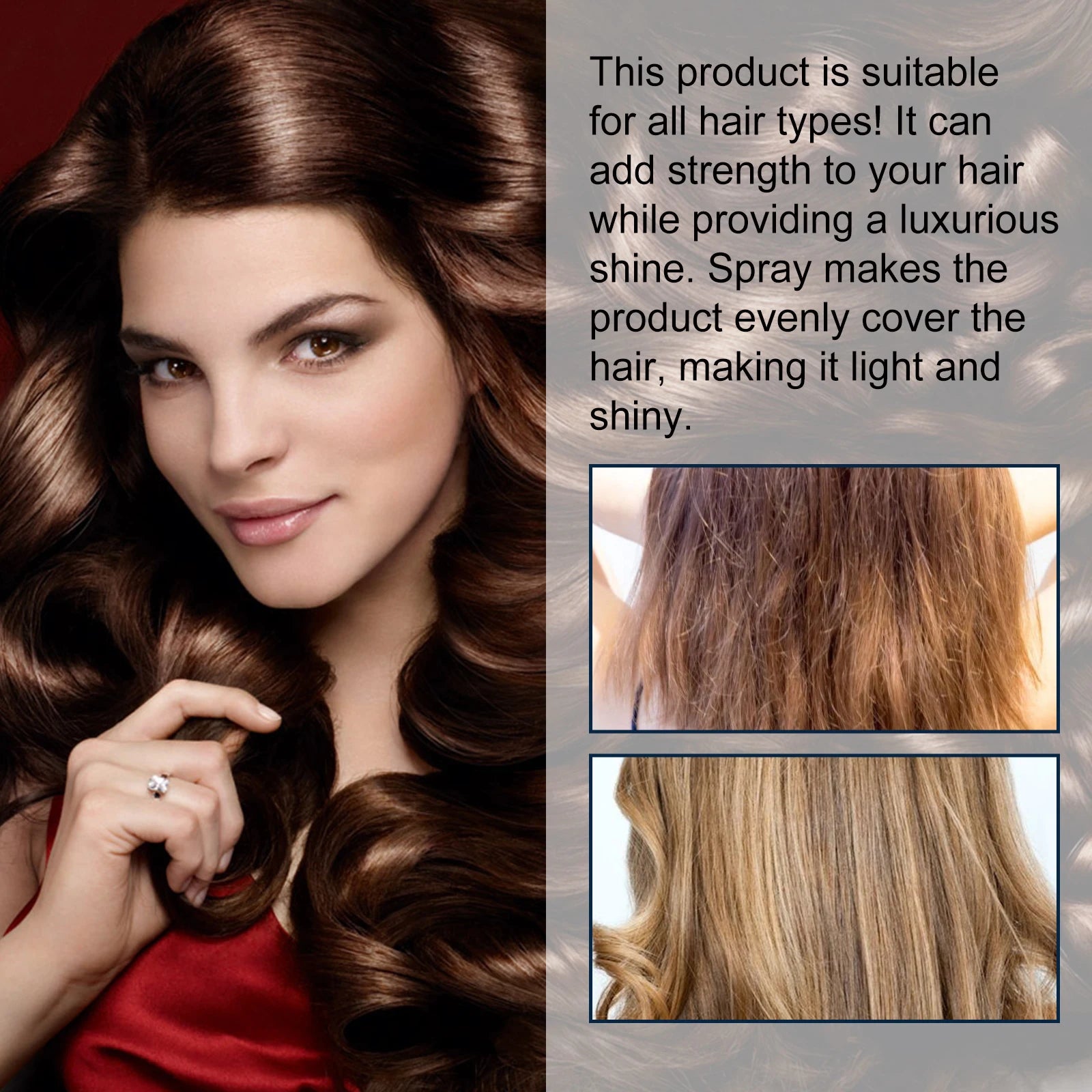 EELHOE Hair Brightening Spray Repairs Dry Hairy Hair Moisturizing Care Spray Luster Hair Care Suitable for Various Hair Types